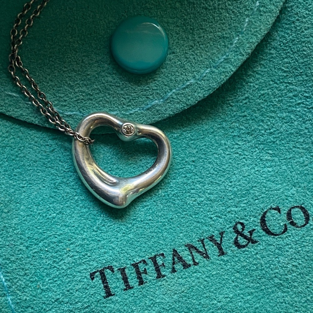 Tiffany & Co. Elsa Peretti Open Heart Diamonds Silver